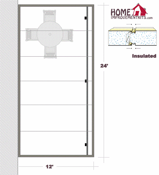 Picture of 12' x 24' Insulated Aluminum Patio Cover kit