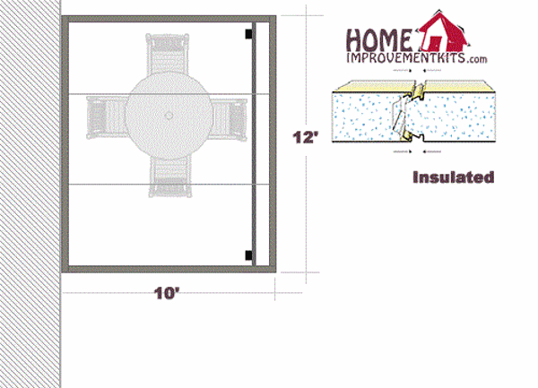 Picture of 10' x 12' Insulated Aluminum Patio Cover kit