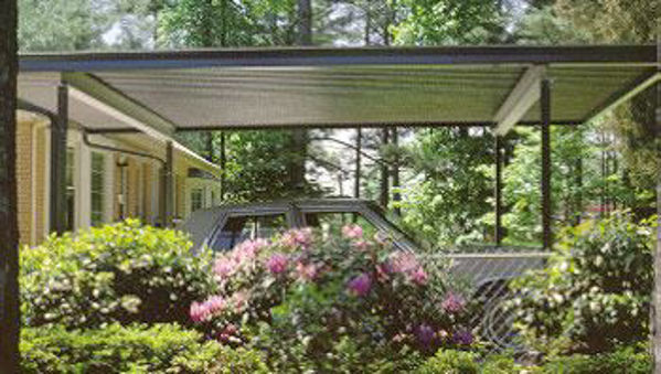 Picture of 20' x 20' Flat Pan, Aluminum double Carport, 4 post, two beams .030 pans, not rated