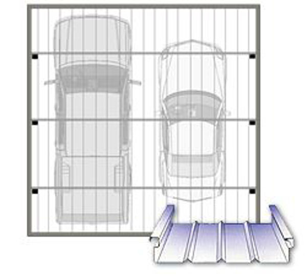 Picture of 20' x 20' Flat Pan, Aluminum double Carport, 6 post, 3 beams .030 pans, not rated