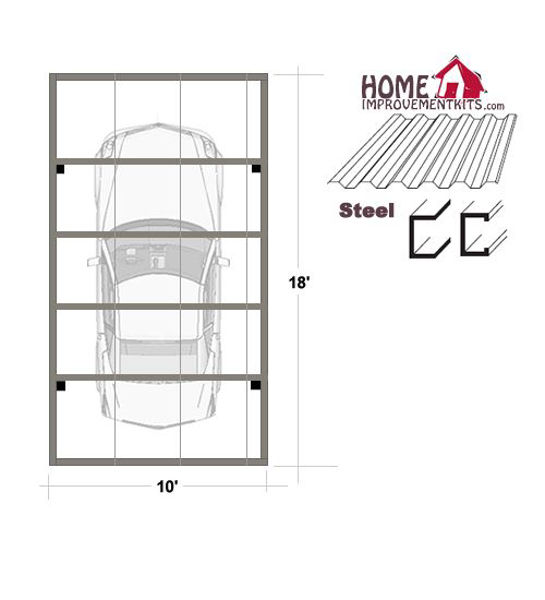 Picture of 10' x 18' Steel Carport kit