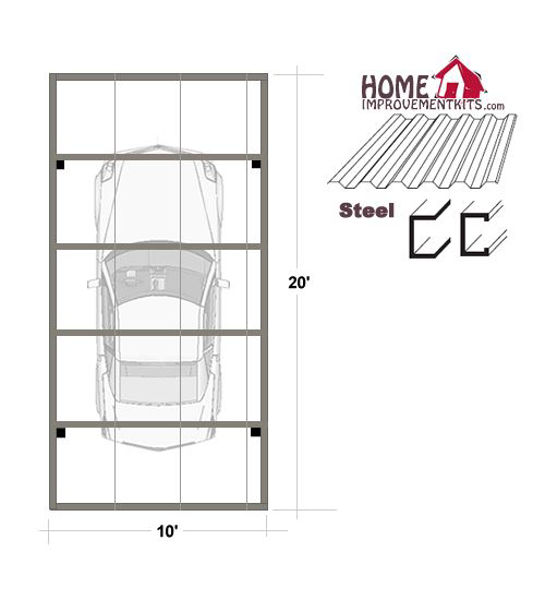 Picture of 10' x 20' Steel Carport kit