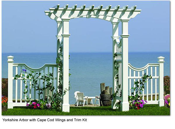 Picture of Yorkshire Vinyl Arbor with Cape Cod Wings and Trim Kit