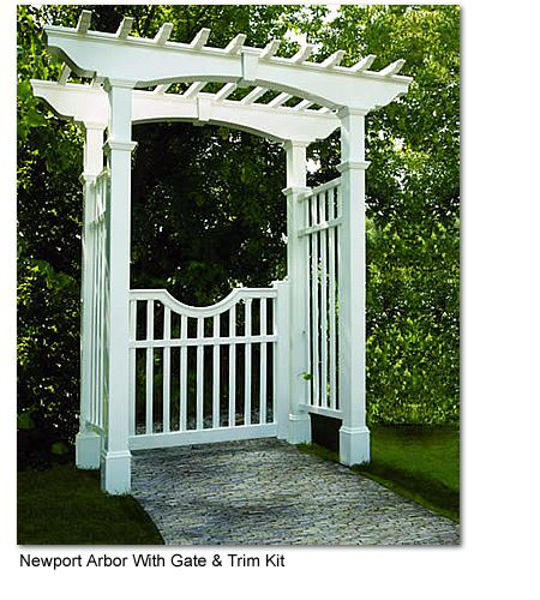 Picture of Newport Vinyl Arbor with Cape Cod Gate and Trim Kit