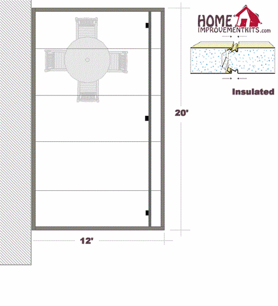 Picture of ROOF ONLY 12' x 20' Insulated, no support post or beam.